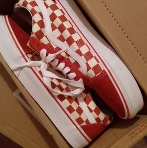 Vans red and white checkered